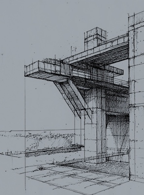 Technical drawing of a steel and fabrication structure