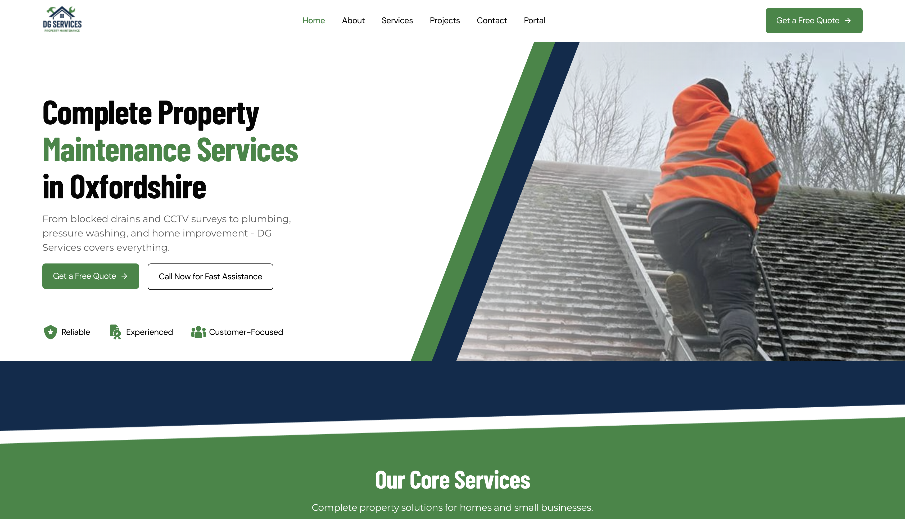 DG Services Oxfordshire website